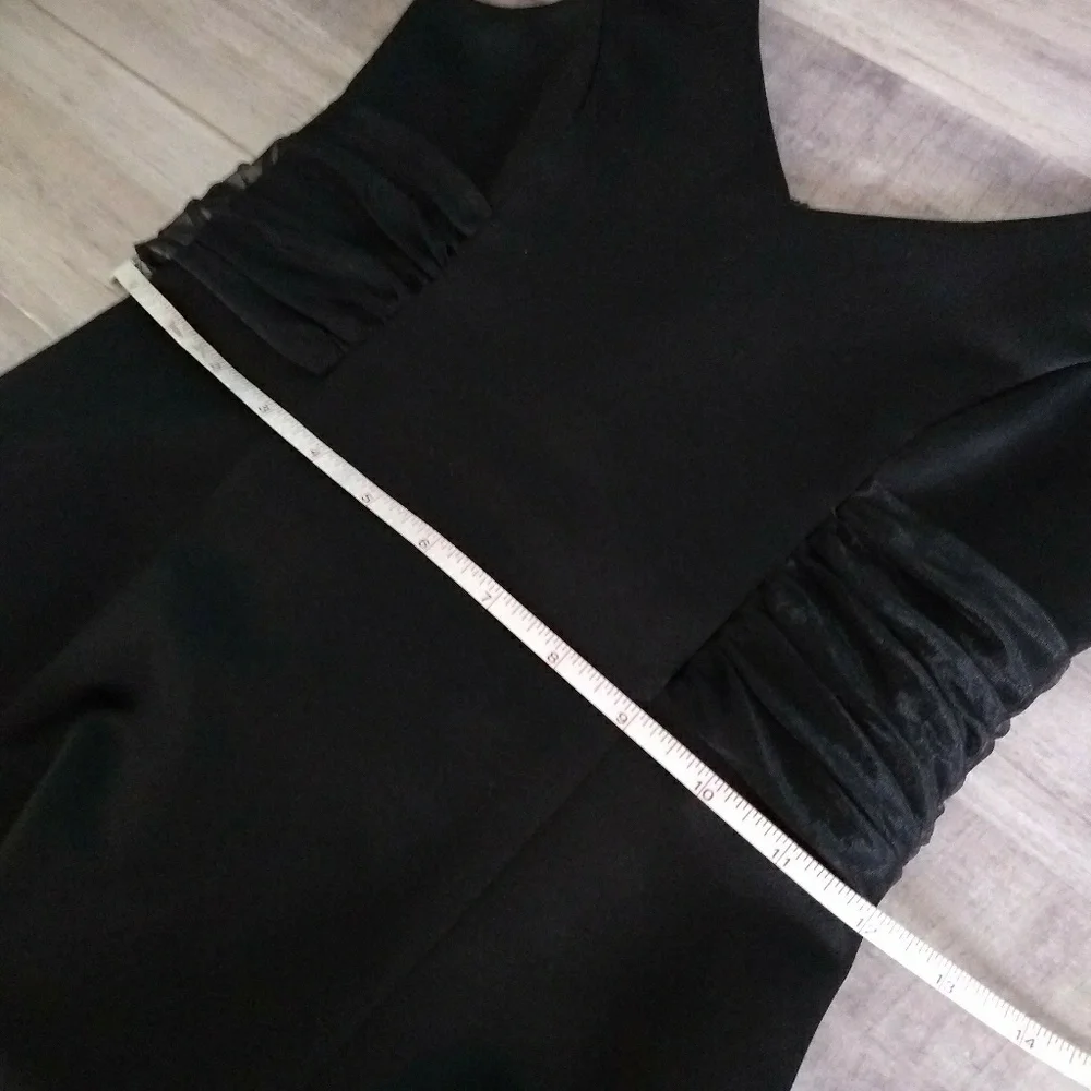 David's Bridal Girls Size 6 Black Dress with Bow - Picture 5 of 6